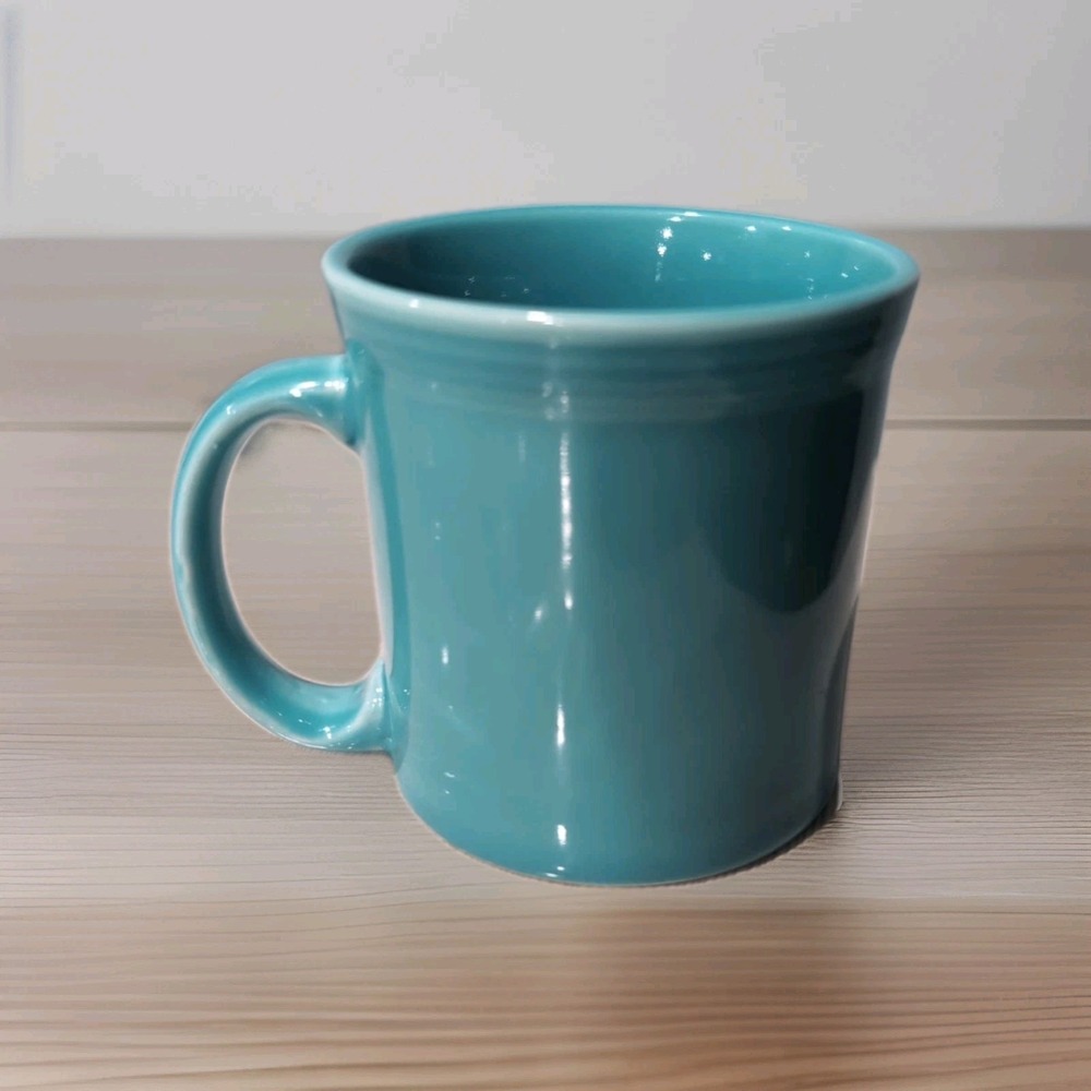 Fiesta TURQUOISE Ringed D Handle Coffee Mug HLC USA Ceramic 12 oz Cup